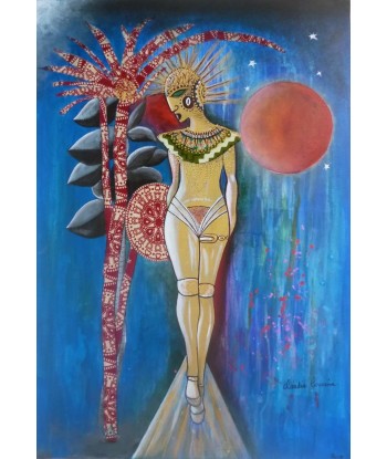 COCCINA  Claudia : Afrofuturisme (Tableau, Acrylique et tissu sur toile) ou a consommer sur place