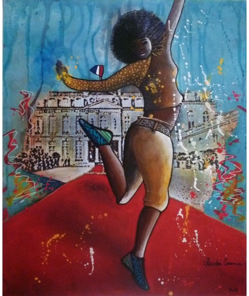 COCCINA  Claudia : Liberté, Égalité, Fraternité (Tableau, Acrylique et tissu sur toile) Pour