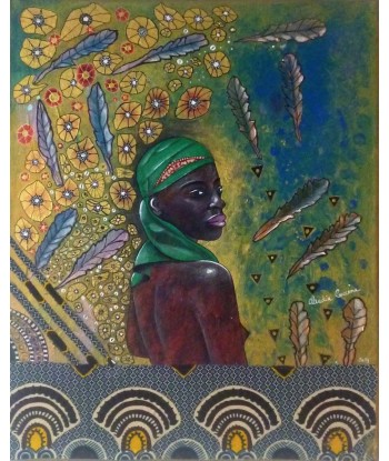 COCCINA  Claudia : Africa (Tableau, Acrylique et tissu sur toile) Livraison rapide