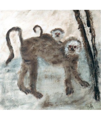 LANZI Paola - Singe 2, tableau Acrylique sur papier, art animalier Venez découvrir notre 