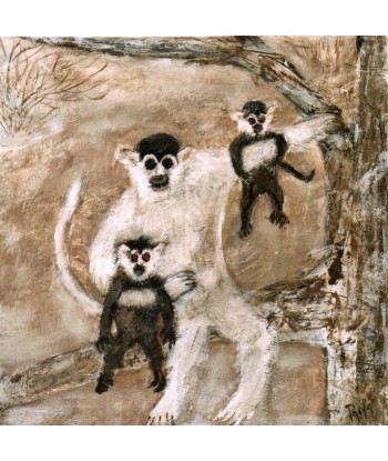 LANZI Paola - Singe 3, tableau Acrylique sur papier, art animalier le concept de la Pate a emporter 