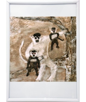 LANZI Paola - Singe 3, tableau Acrylique sur papier, art animalier le concept de la Pate a emporter 