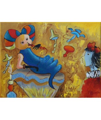 LE BRICQUIR Danielle  : La chenille bleue (Tableau, huile sur toile) acheter