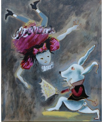 LE BRICQUIR Danielle : Bonjour Alice dit le lapin (Tableau, huile sur toile) store