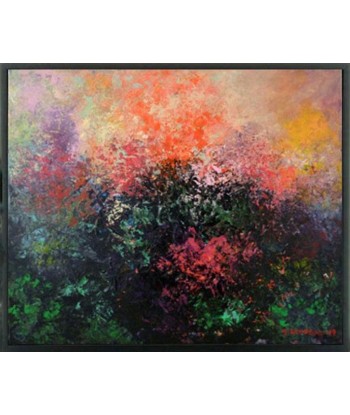 DARDEAU Monique  - Au fond du jardin, tableau abstrait online