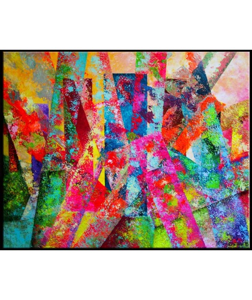 DARDEAU Monique  - Fragmentation, tableau abstrait, Acrylique sur toile pas cher