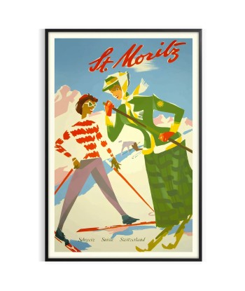 Affiche Voyage Vintage Saint-Moritz en stock