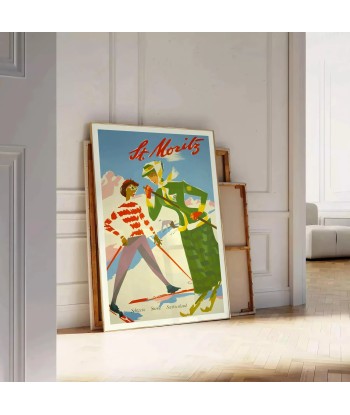 Affiche Voyage Vintage Saint-Moritz en stock