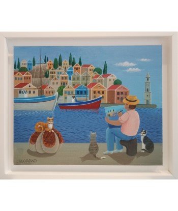 LORAND Jean-Pierre  : Les couleurs de Symi (Tableau, Acrylique sur toile) le des métaux précieux