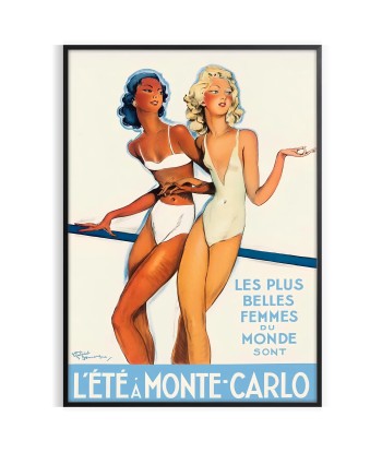 Affiche Voyage Vintage Monte-Carlo Été en ligne des produits 