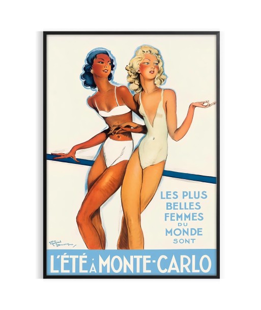 Affiche Voyage Vintage Monte-Carlo Été en ligne des produits 