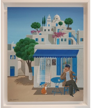 LORAND Jean-Pierre  : Café grec (Tableau, Acrylique sur toile) Les magasins à Paris et en Île-de-France