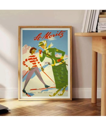 Affiche Voyage Vintage Saint-Moritz en stock