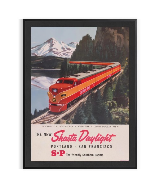 Affiche Voyage Vintage Train Portland San Francisco est présent 