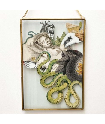 BLONDEL Sidonie  -  Gravure au serpent (Collage/verre) Profitez des Offres !