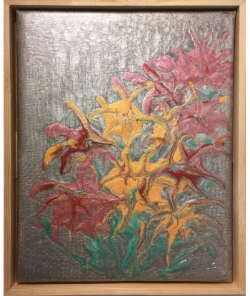 LALLEMENT Martine - Le bouquet (tableau, technique mixte nacrée / bois) la chaussure