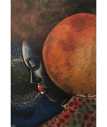 COCCINA  Claudia : Cosmic messenger (Tableau, Acrylique et tissus sur toile) soldes