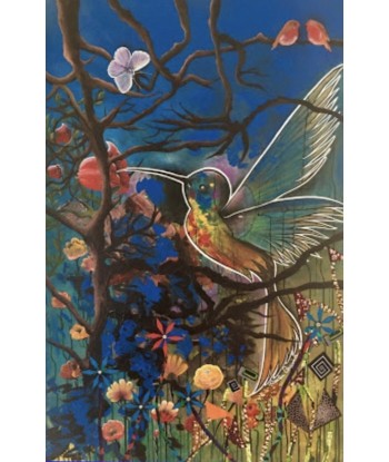 COCCINA  Claudia : Colibri (Tableau, Acrylique et tissus sur toile) de votre