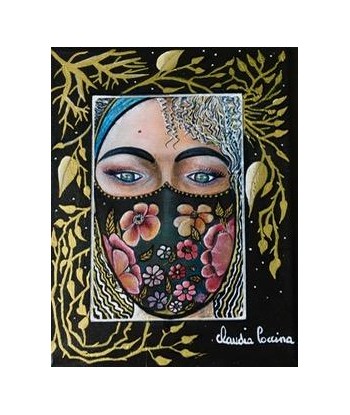 COCCINA  Claudia : Masques (Tableau, Acrylique et tissus sur toile) En savoir plus