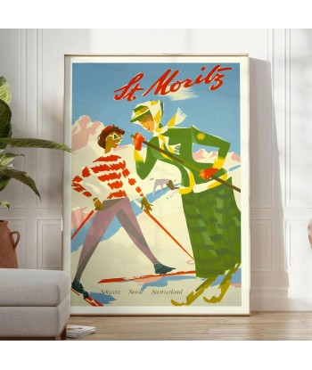 Affiche Voyage Vintage Saint-Moritz en stock