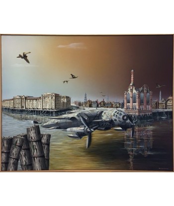 VAN QUICKENBORNE Thierry  - In London,  tableau surréaliste, Acrylique et Huile / toile Les magasins à Paris