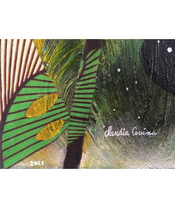 COCCINA  Claudia : Panthère (Tableau, Acrylique et tissu sur toile) offre 