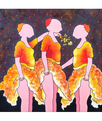 DESCHAMS-KUS Jocelyne - Danseuses épanouies (tableau, Acrylique/toile) les ctes