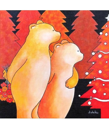 DESCHAMPS-KUS Jocelyne -  Premier Noël de l'ours polaire (tableau, Acrylique/toile) Les êtres humains sont 