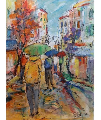 Patrice LAYRE - Les parapluies (tableau, Aquarelle) acheter en ligne