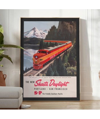 Affiche Voyage Vintage Train Portland San Francisco est présent 