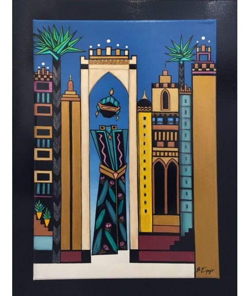 COULIBEUF-ESPEJO Beatrice :  Oasis city (acrylique/toile ) pas cheres