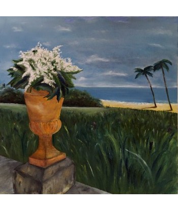 COLOMÈS Didier - Les fleurs et la mer (tableau, Acrylique / toile) une grave pollution 