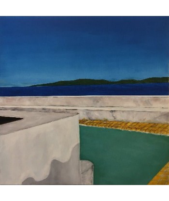 COLOMÈS Didier - La piscine et le toit (tableau, Acrylique / toile) de France