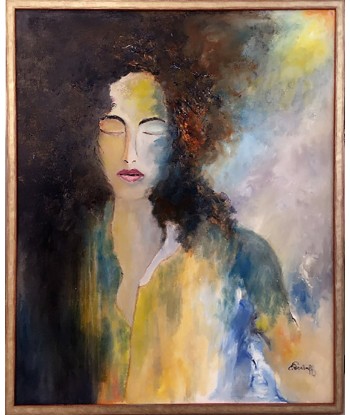 BEALAFF-GIROTTO Béa - Au-delà du regard, tableau portrait de femme, Huile / toile vous aussi creer 