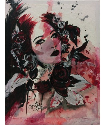 CHRISTY - Yeux langoureux (tableau, encre et aquarelle / papier marouflé sur toile) ouvre sa boutique