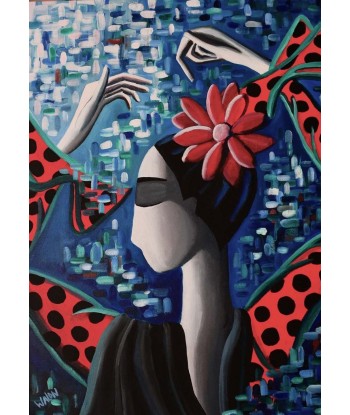 WALON Marine - Flamenco, tableau  figuratif, Acrylique / toile solde