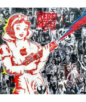 MaxL - Rebel Rebel (tableau, collage coca + résine) est présent 