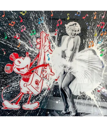 MaxL - Mickey & Marilyn (tableau, collage coca + résine) Paris Déstockage Promo