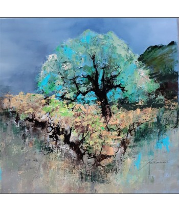 RITSCHARD Patricia - Auprès de mon arbre, tableau, Acrylique et encre sur toile Par le système avancé 