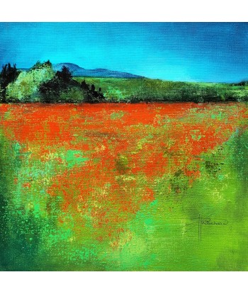 RITSCHARD Patricia - Les coquelicots 3, tableau, Acrylique et encre sur toile le concept de la Pate a emporter 