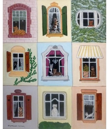 SCHMELZER Heidi - Les chats (tableau, Acrylique / toile) paiement sécurisé