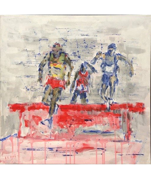 LANZI  Arno : Athletisme 9 (Tableau, acrylique sur toile) Véritable concentré