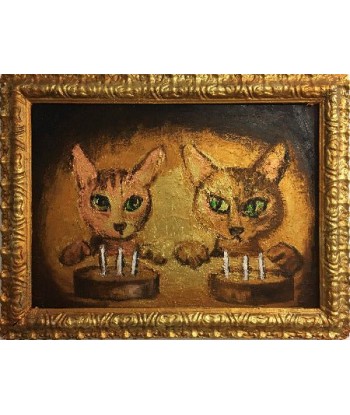 HANNIBAL Jiri - Anniversaire des chattes (Peinture, Huile / bois) la livraison gratuite