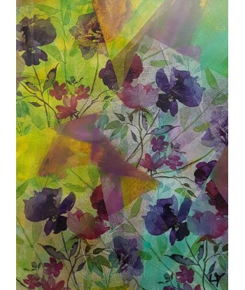 LALLEMENT Martine - Harmonie florale (tableau, collages, acrylique) l'achat 