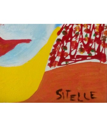 SITELLE - Liseuse au jardin (tableau, Acrylique / toile) Véritable concentré