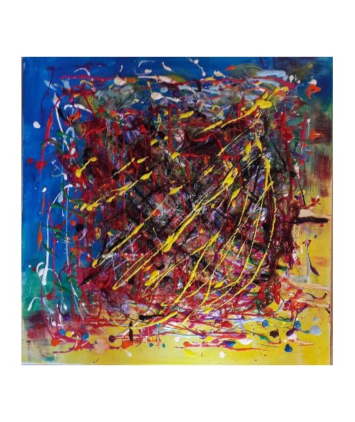 GUERRY Christiane - Pulsion  (tableau, Acrylique et fil de coton / toile) 50-70% off 