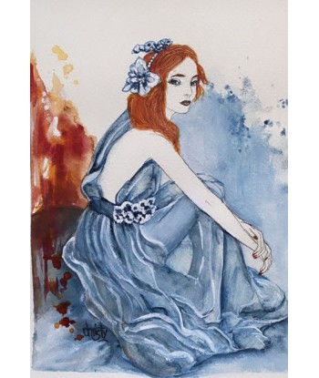 CHRISTY - Porcelaine  (tableau, Aquarelle/papier) pas cher