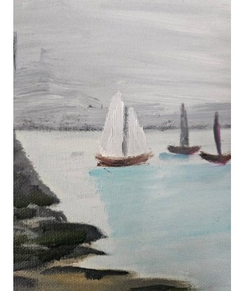 LALLEMENT Martine - Deux voiles (tableau, huile / toile) basket pas cher