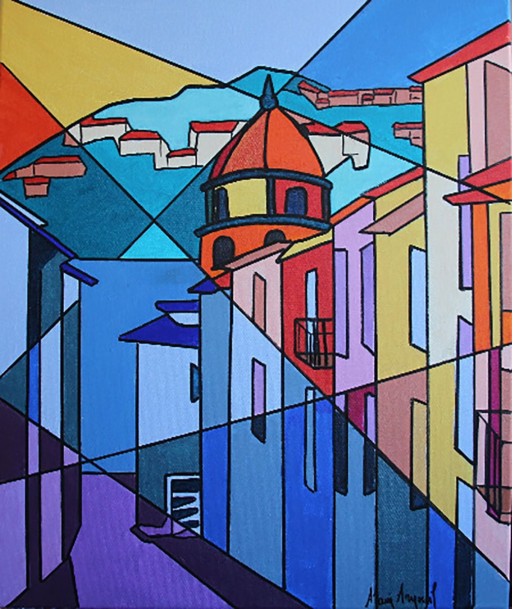 ARNOUIL Alain - Dans les rues de Collioure (tableau, peinture Acrylique / toile) Venez acheter