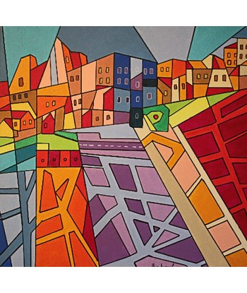 ARNOUIL Alain - Les nouvelles cités (tableau, peinture Acrylique / toile) la livraison gratuite